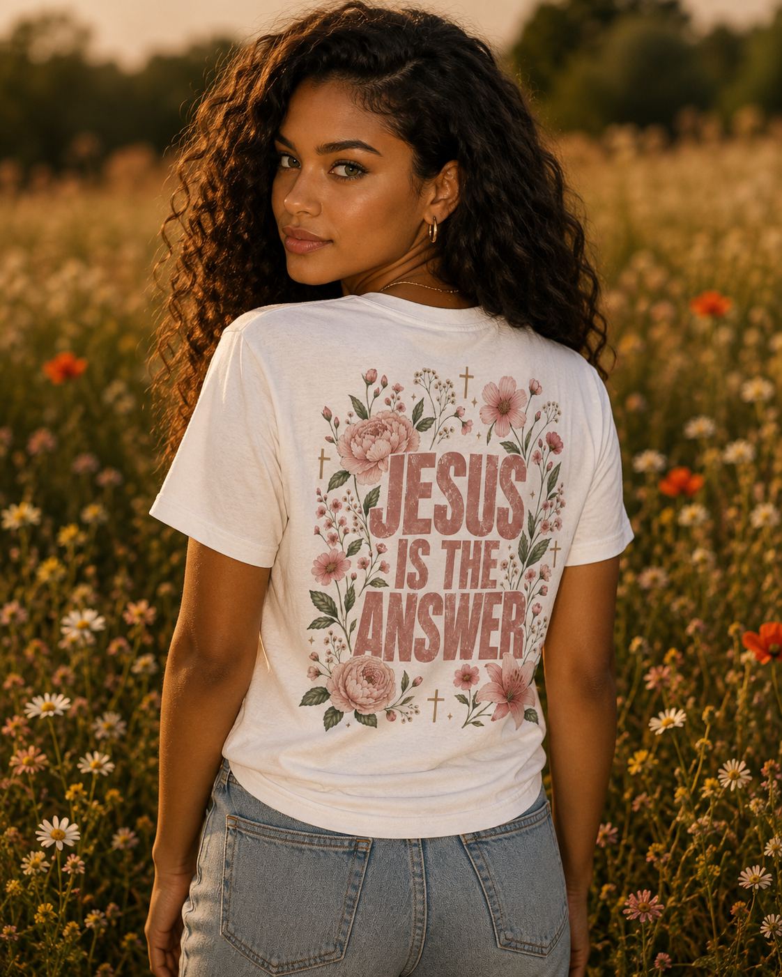 “You Need Jesus" Floral Graphic Tee