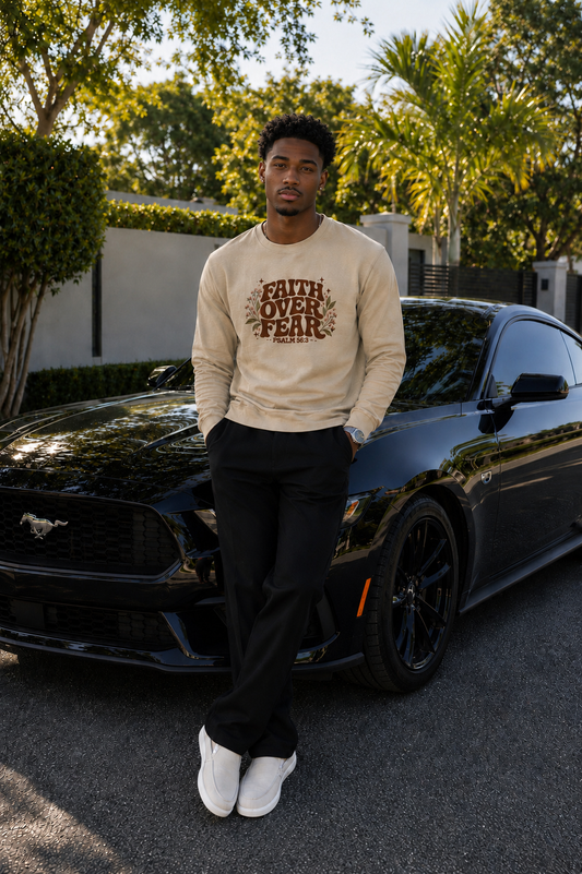 “Faith Over Fear” Men’s Long Sleeve T-Shirt
