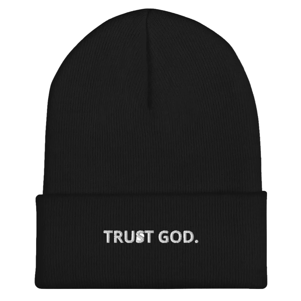 Trust God Faith-Based Cuffed Beanie