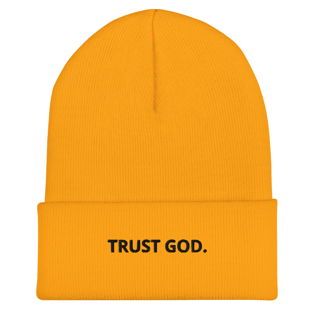 Trust God Faith-Based Cuffed Beanie