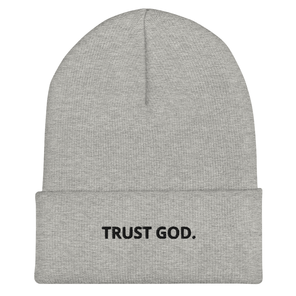 Trust God Faith-Based Cuffed Beanie