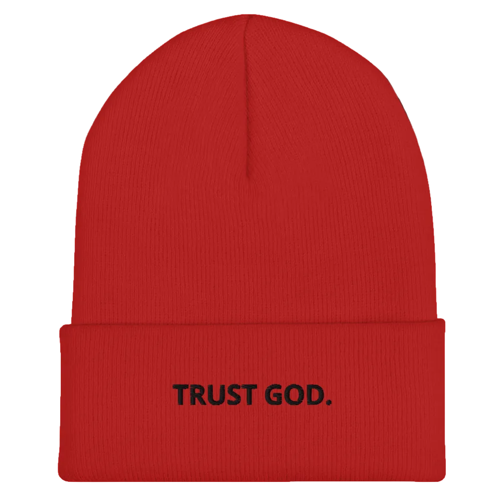 Trust God Faith-Based Cuffed Beanie