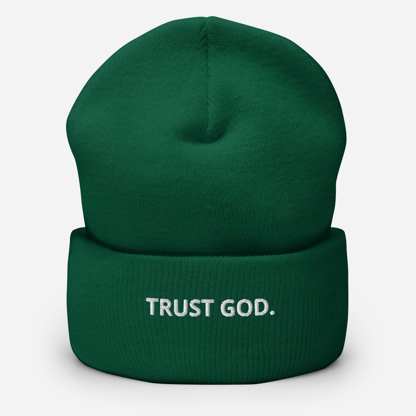 Trust God Faith-Based Cuffed Beanie