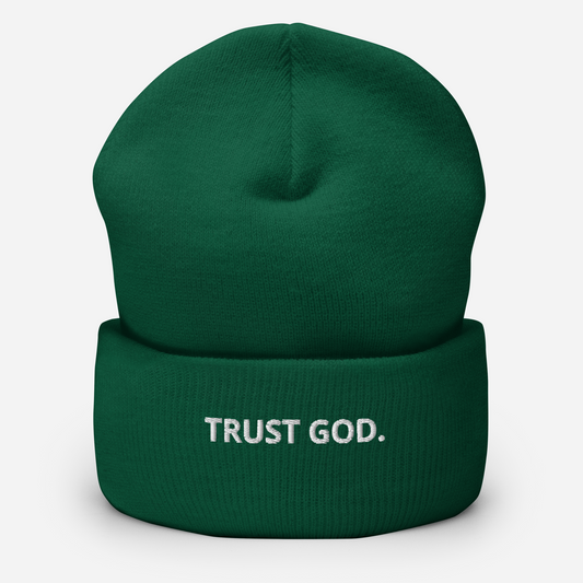 Trust God Faith-Based Cuffed Beanie