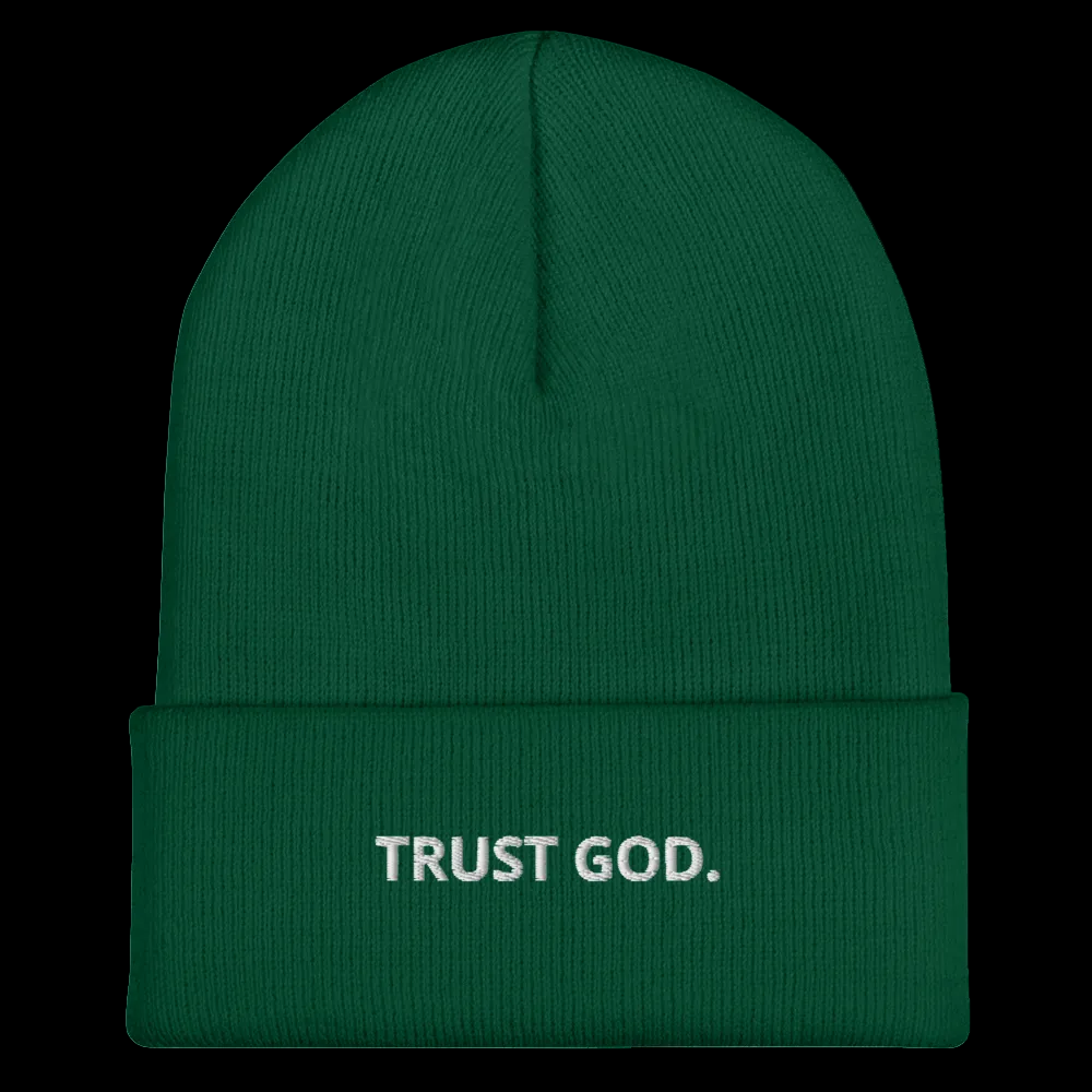 Trust God Faith-Based Cuffed Beanie
