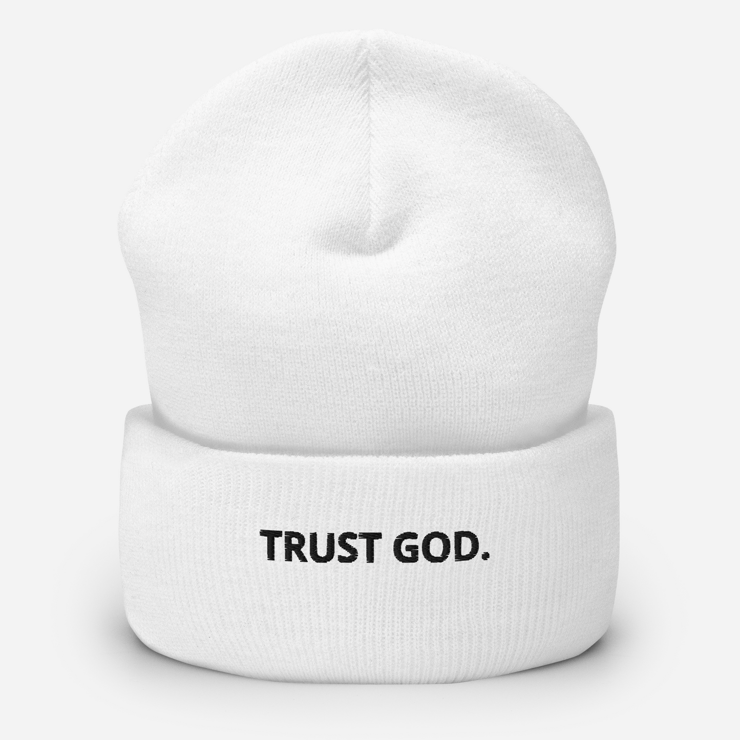 Trust God Faith-Based Cuffed Beanie
